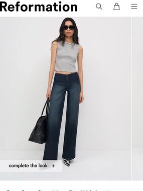 NWT Reformation Greta Super Stretch Low Rise Wide Leg Jeans